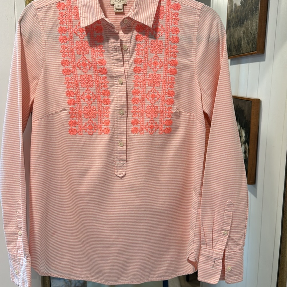 JCrew Embroidered Buttonup - Picture 3 of 4